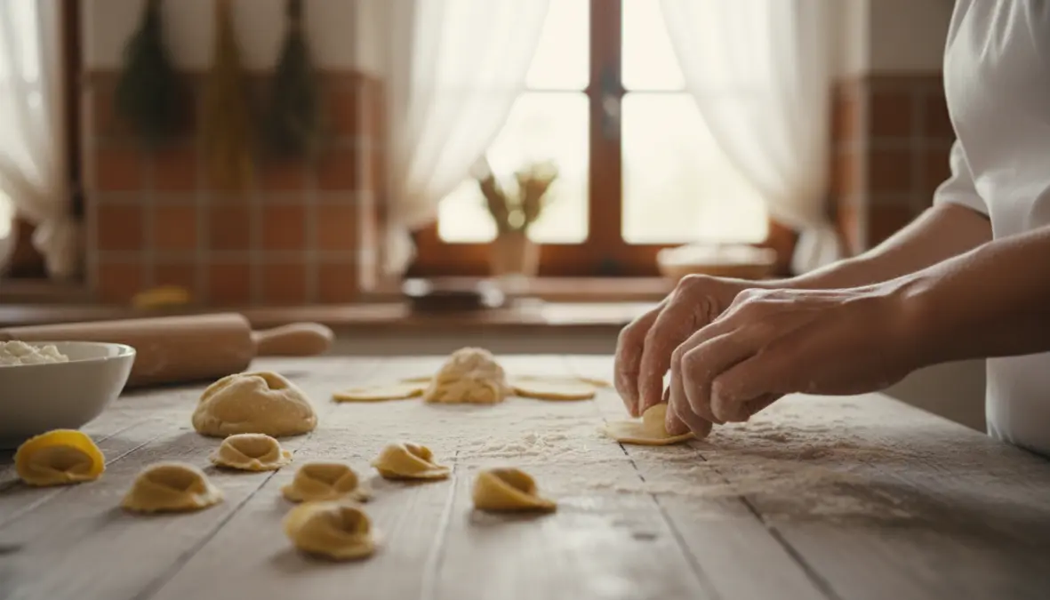 Traditional pasta making in Bologna, showcasing authentic culinary experiences in European food destinations