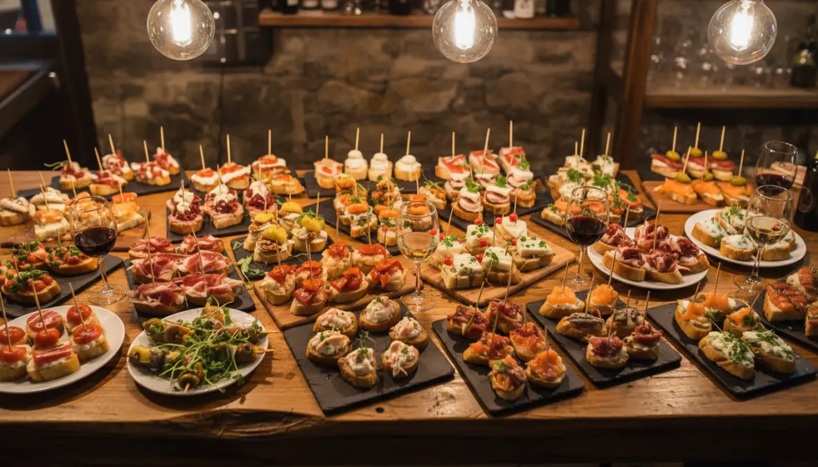Spanish pintxos and tapas representing the best foodie destinations Europe offers for culinary weekend breaks