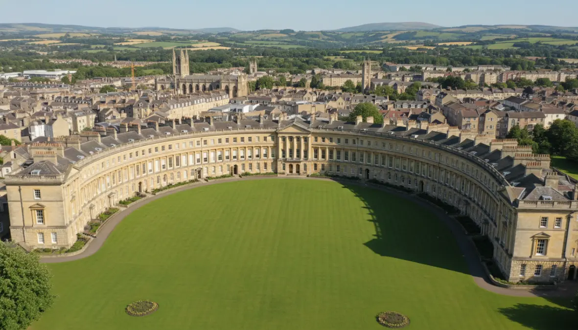 Bath Royal Crescent Georgian architecture, popular historic day trip destination from London