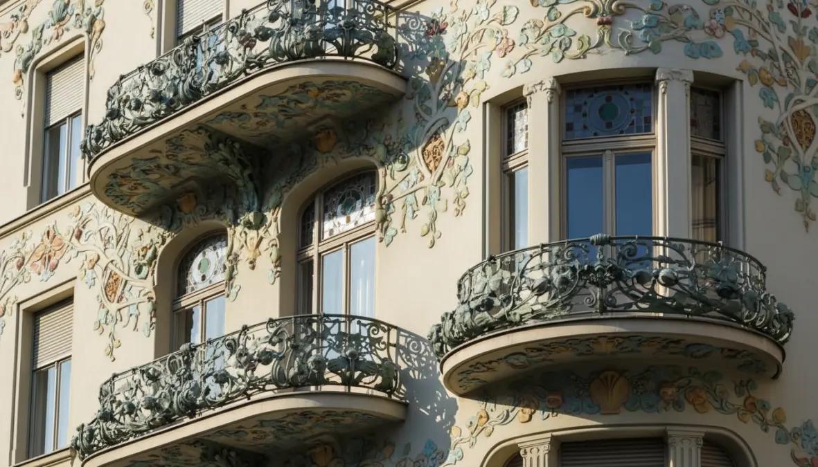 Art Nouveau architectural details in Vienna, one of the top architecture cities in Europe