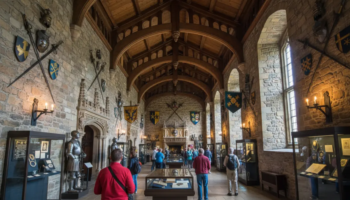 Edinburgh Castle Great Hall interior showing medieval architecture during a castle tour