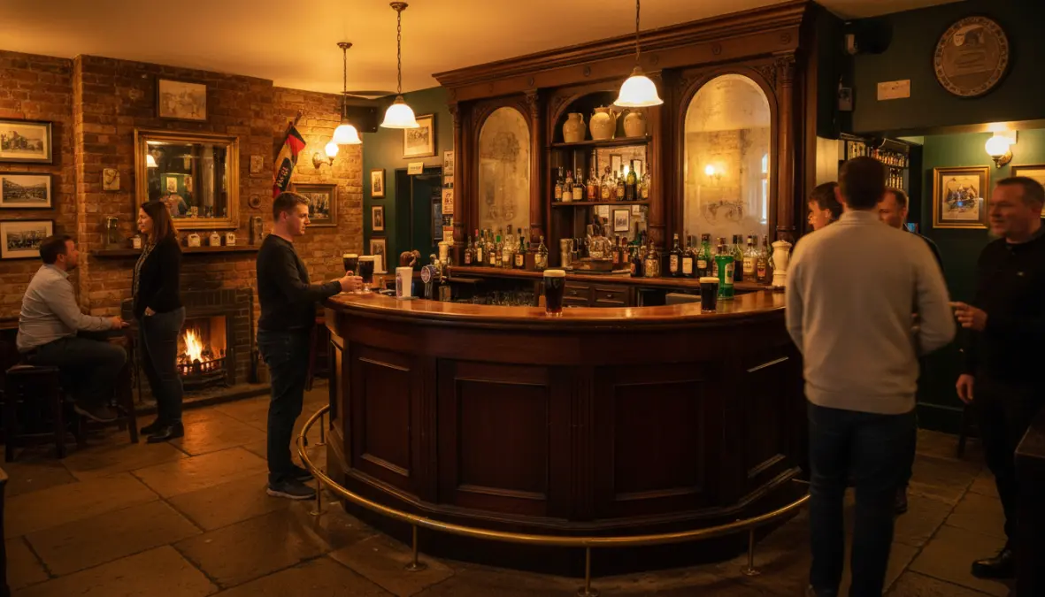 Traditional Dublin literary pub interior showing authentic Irish hospitality and atmosphere