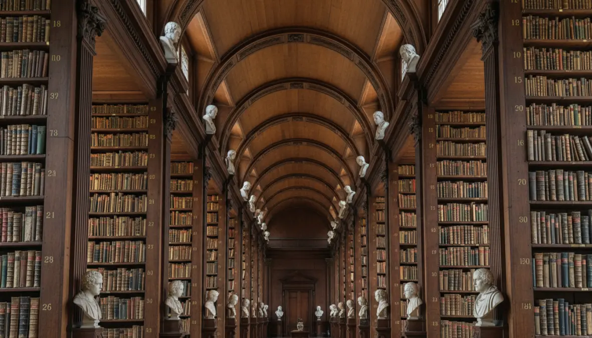 Trinity College Long Room library in Dublin, essential stop for visiting Dublin in one day