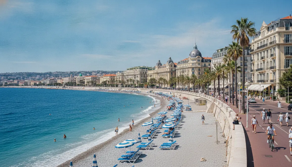 Promenade des Anglais waterfront in Nice, a top European beach city destination