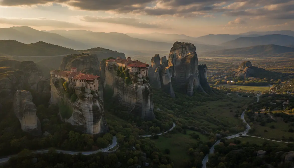 Meteora monasteries on rock pillars, spectacular day trip from Athens Greece