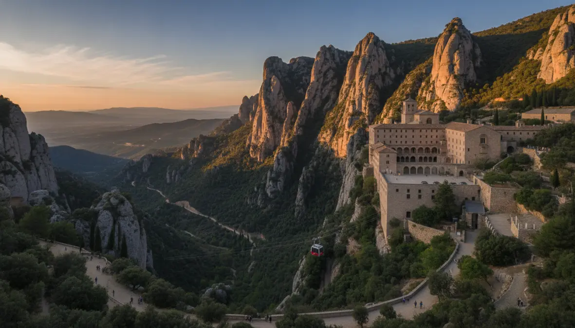 Montserrat monastery and sacred mountain, mountain day trip from Barcelona by train