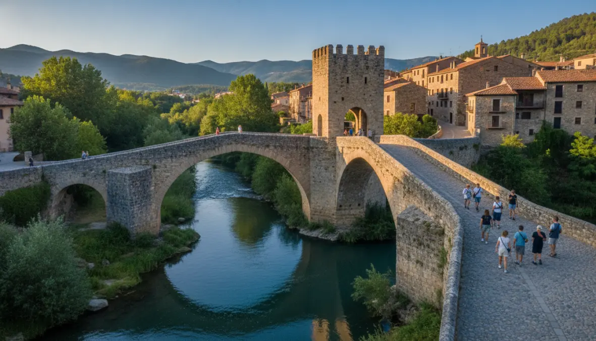 Ponte medievale di Besalú, uno dei villaggi catalani più affascinanti per gite giornaliere da Barcellona
