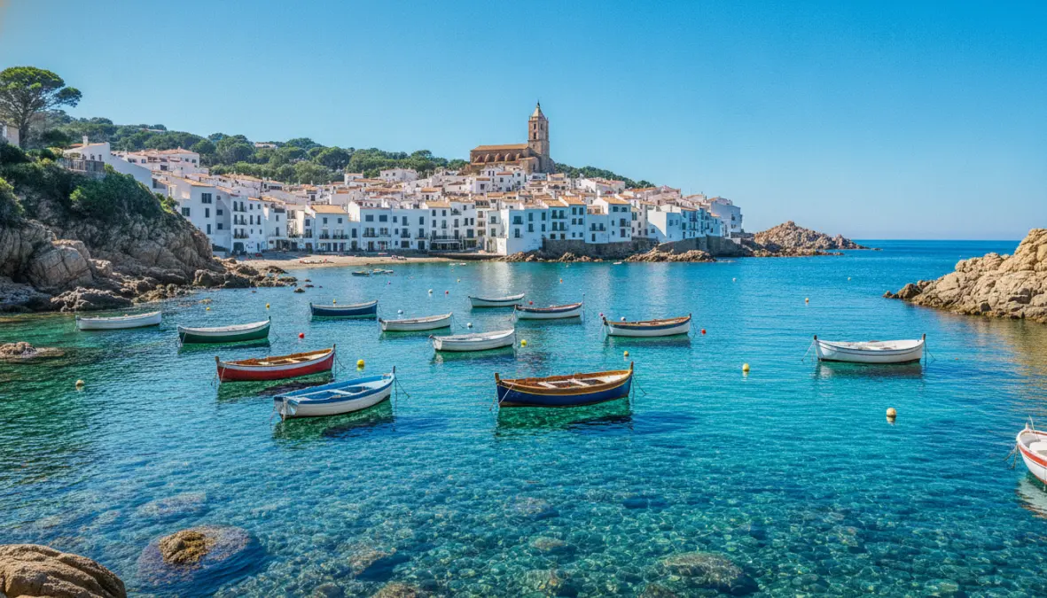 Villaggio di pescatori di Cadaqués sulla Costa Brava, popolare destinazione per gite di un giorno da Barcellona