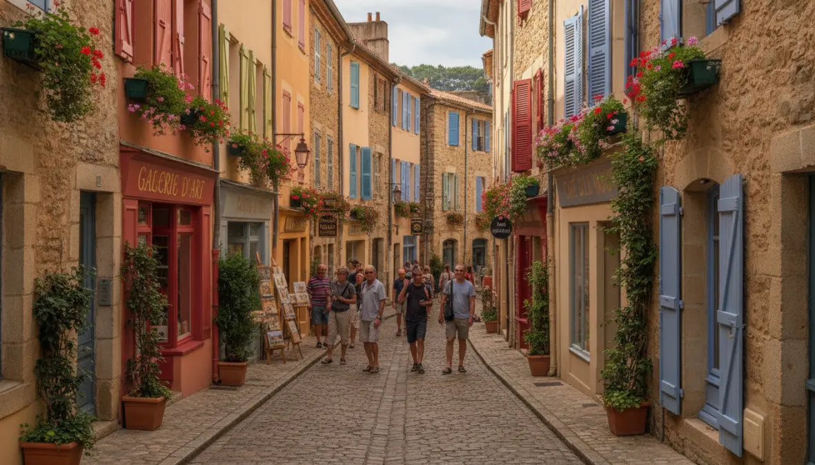 Charming streets of Collioure village on day trip from Barcelona to France