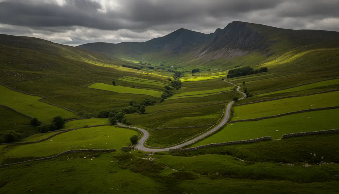 Wicklow Mountains scenic countryside landscape on Irish countryside tour from Dublin