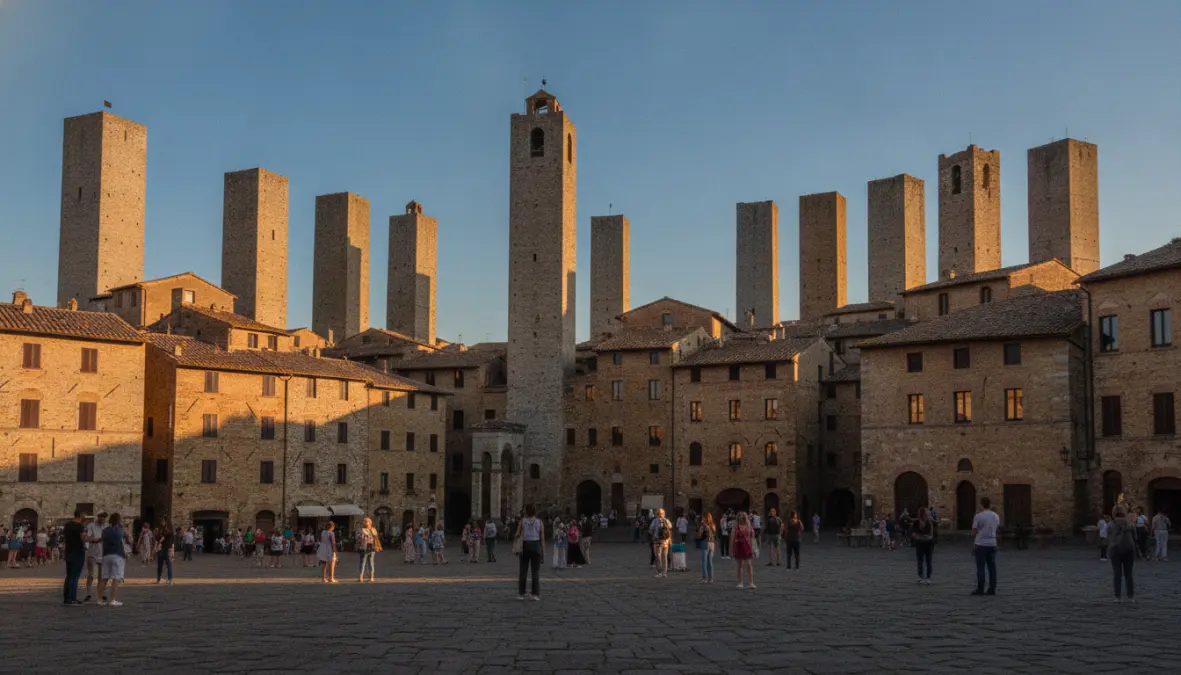 Le torri medievali di San Gimignano viste durante una gita giornaliera da Firenze