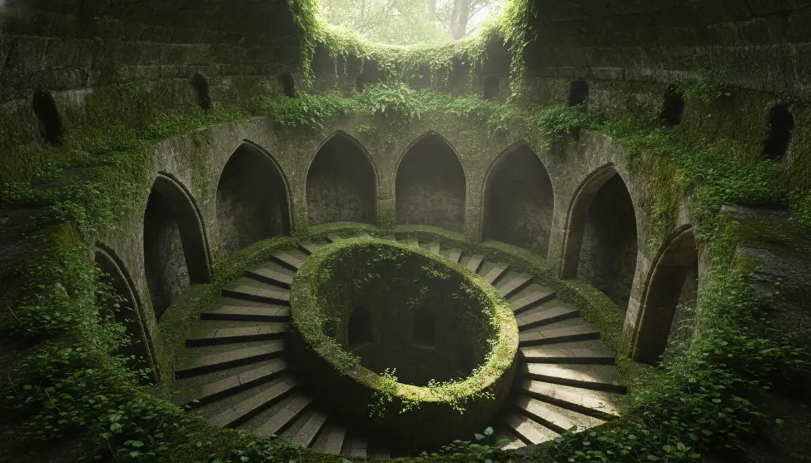 Quinta da Regaleira initiation well in Sintra, must-see attraction on day trip from Lisbon