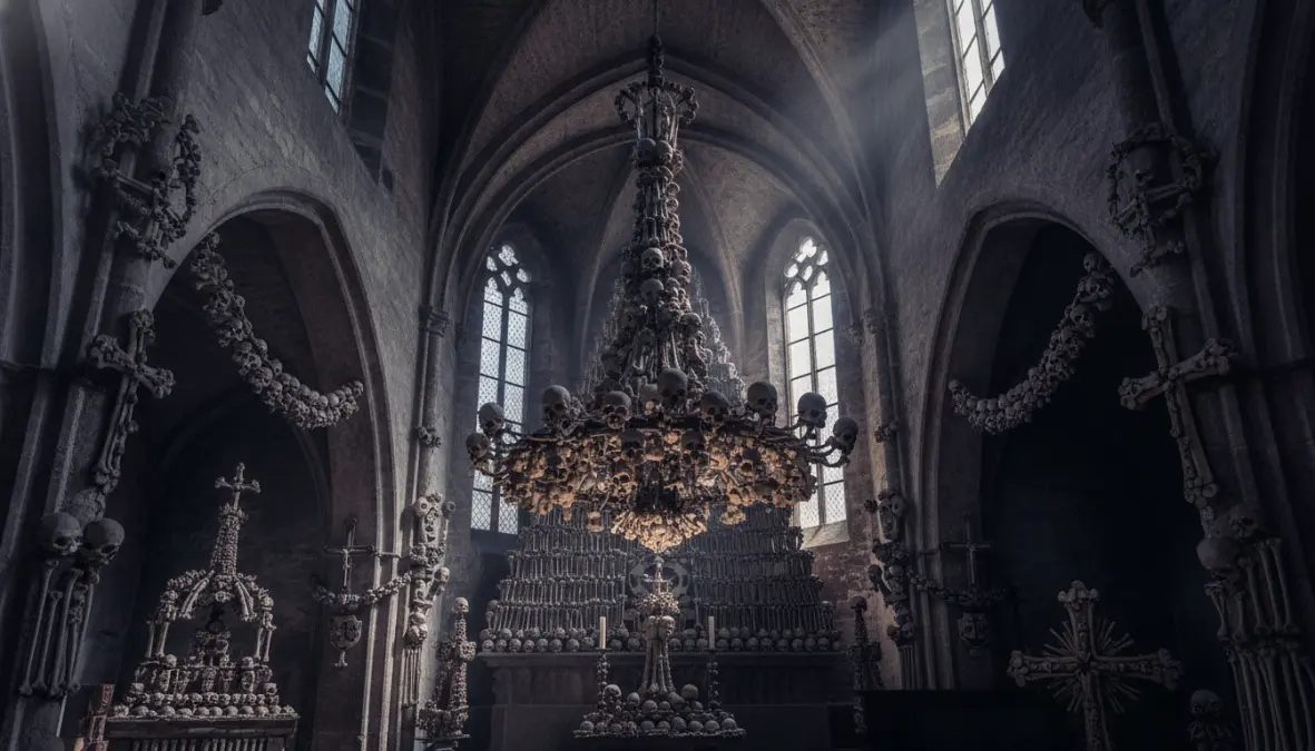 Bone Church Sedlec Ossuary in Kutná Hora, popular day trip from Prague