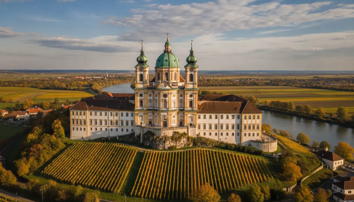 Melk Abbey on the Danube River in Wachau Valley, popular day trip destination from Vienna