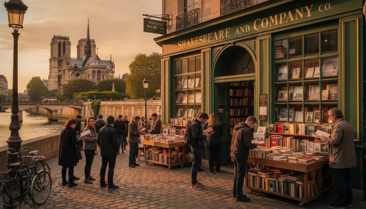Shakespeare and Company famous bookstore Paris, essential stop for literary travelers in Europe