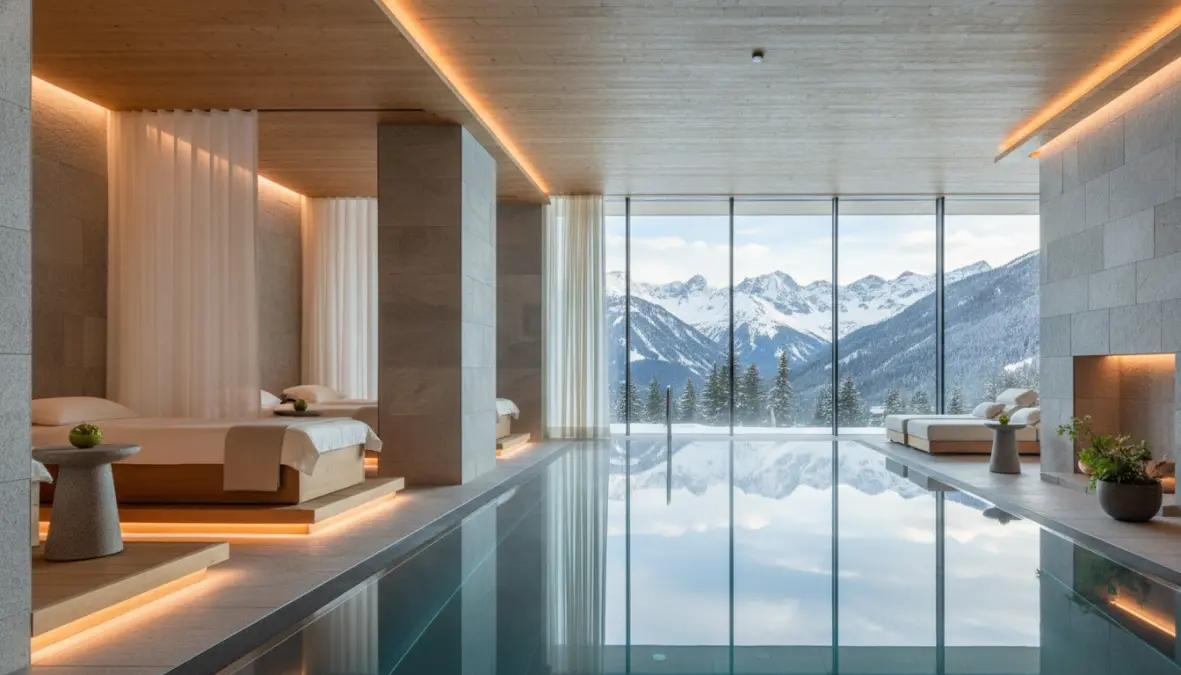 Luxury spa hotel Europe interior showing best spa hotels europe wellness facilities and treatments