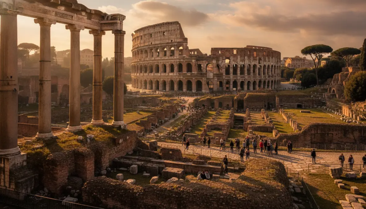 Ancient Roman ruins and archaeological sites in historic European city perfect for weekend exploration