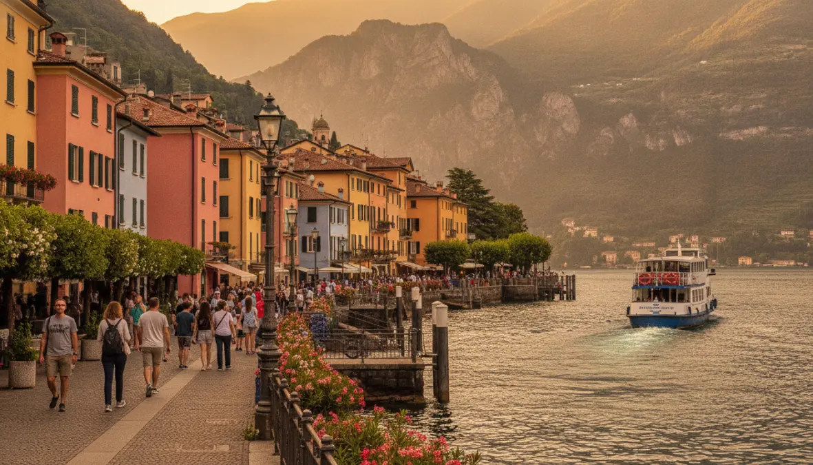 Varenna waterfront promenade accessible from Milan day trip