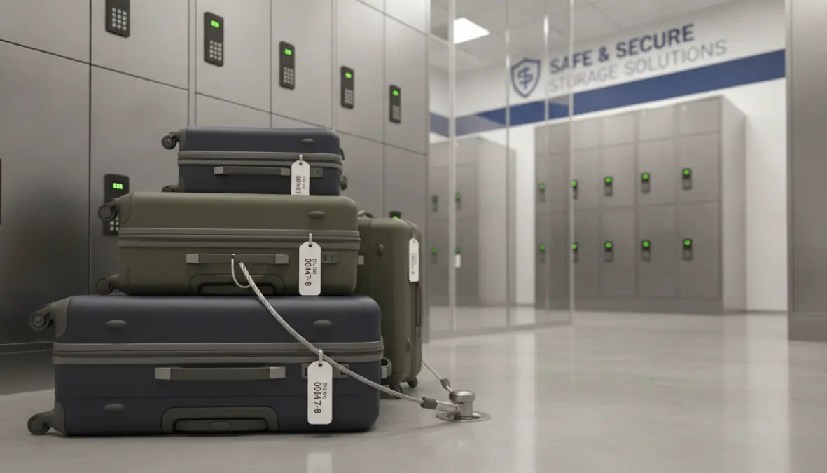 Secure baggage storage facilities with modern luggage lockers in Europe