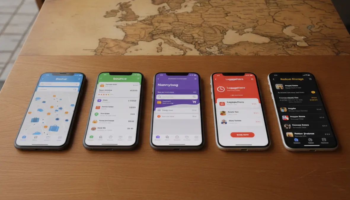 Comparison of top European luggage storage app services and bag drop platforms