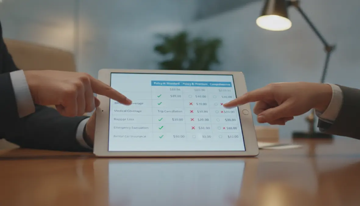 Comparing best travel insurance Europe providers for weekend trip coverage on digital device