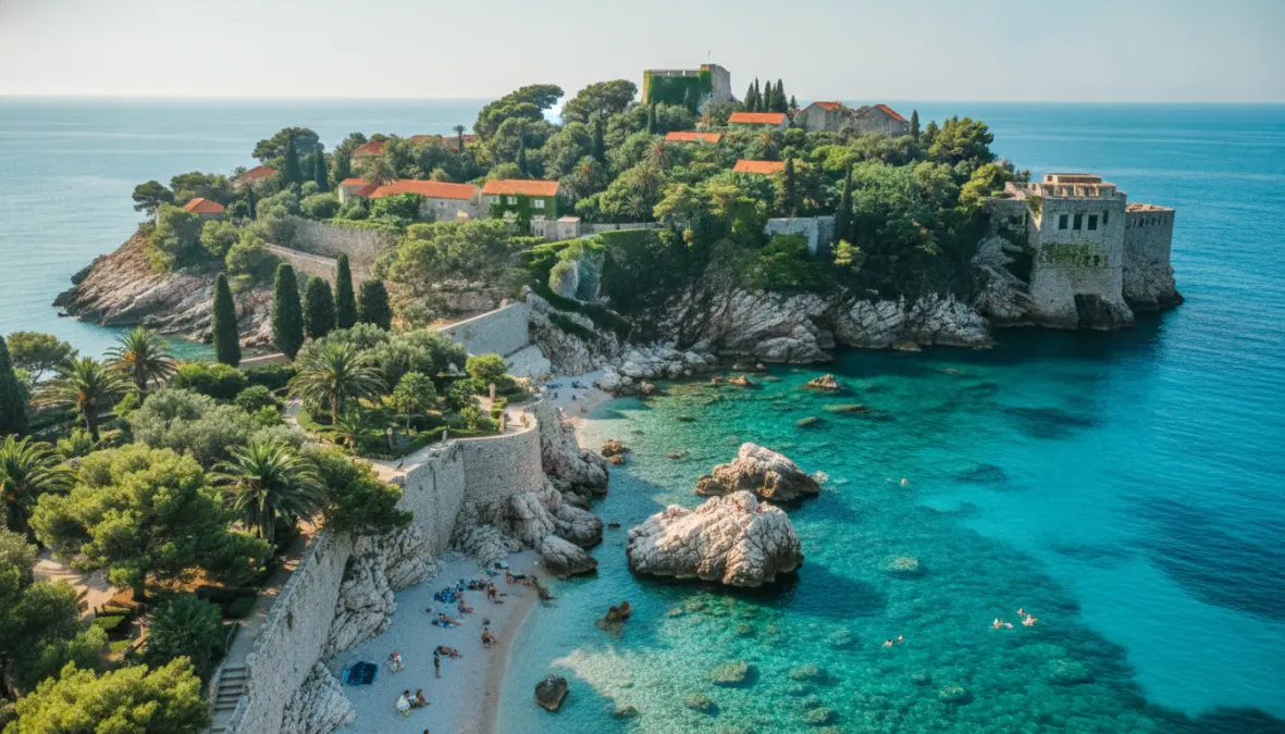 Lokrum Island beach and botanical gardens, a perfect day trip from Dubrovnik