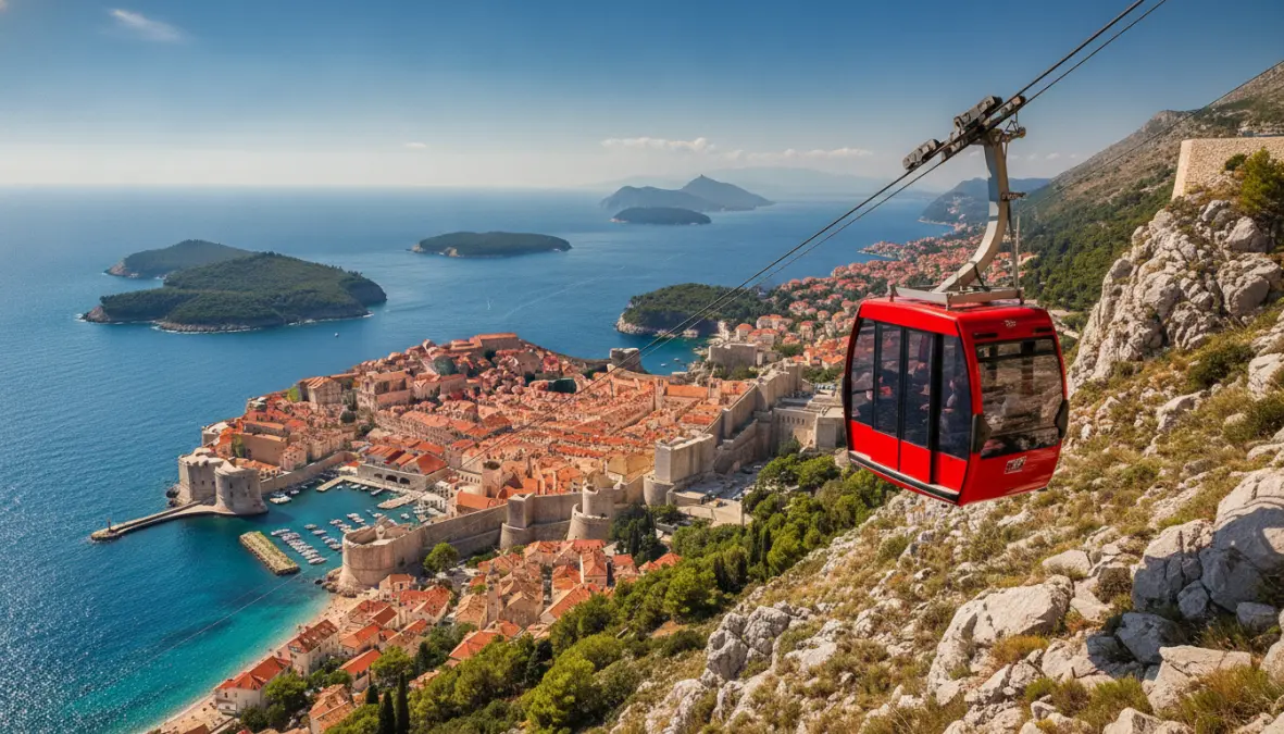 Cable car to Mount Srd offering panoramic views of Dubrovnik and the Croatian Riviera - popular 2 day itinerary activity