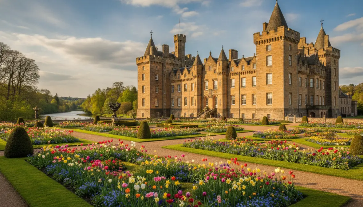 Floors Castle in Kelso, one of the grandest castle towns near Edinburgh in the Scottish Borders