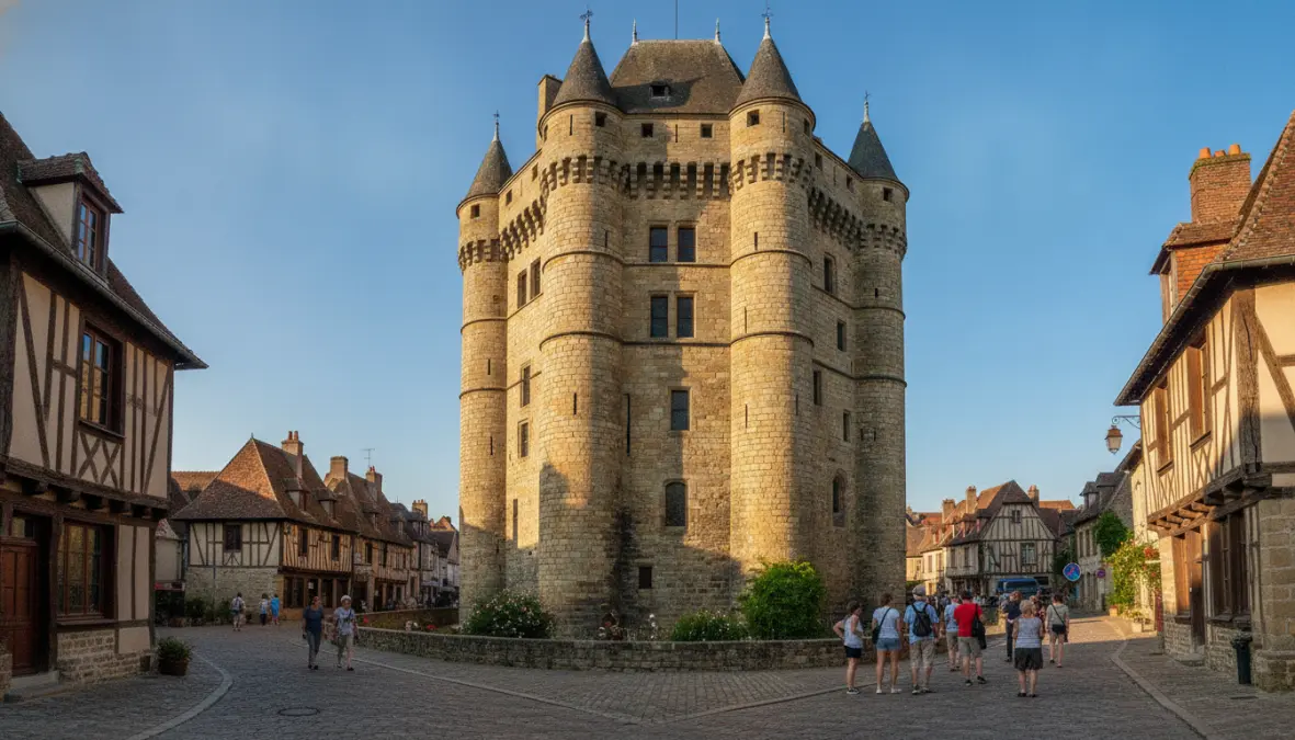 Tour César tower in Provins medieval town, UNESCO heritage site near Paris