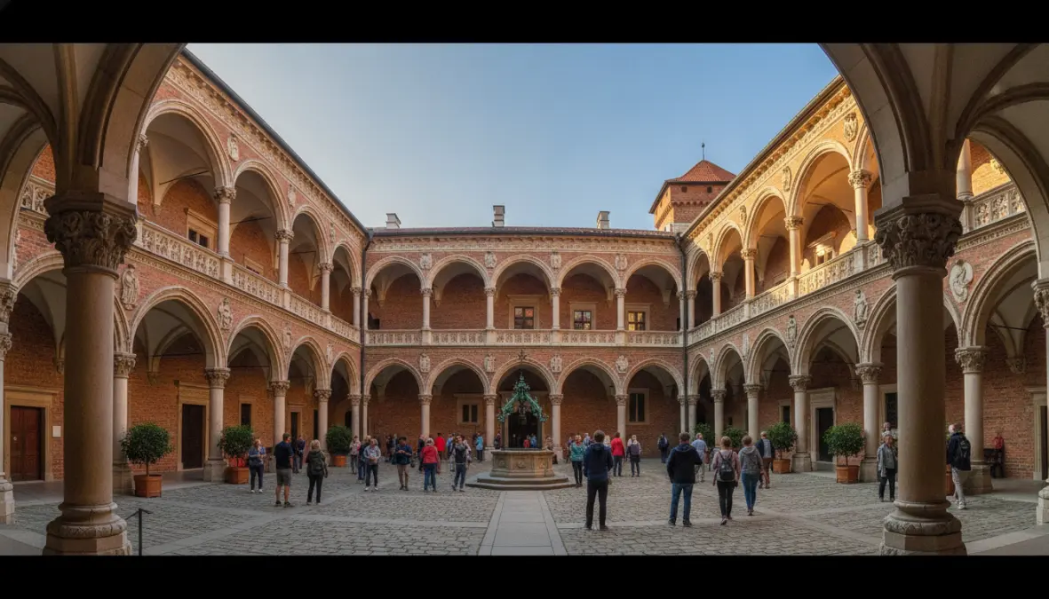 Wawel Castle courtyard with Renaissance arcades, essential stop when visiting Krakow in one day