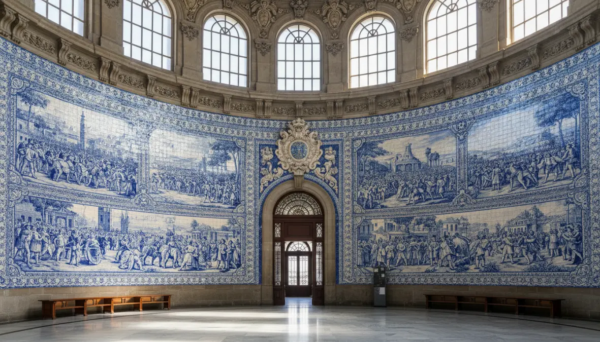 São Bento Station Portuguese tiles azulejos Porto historic landmark